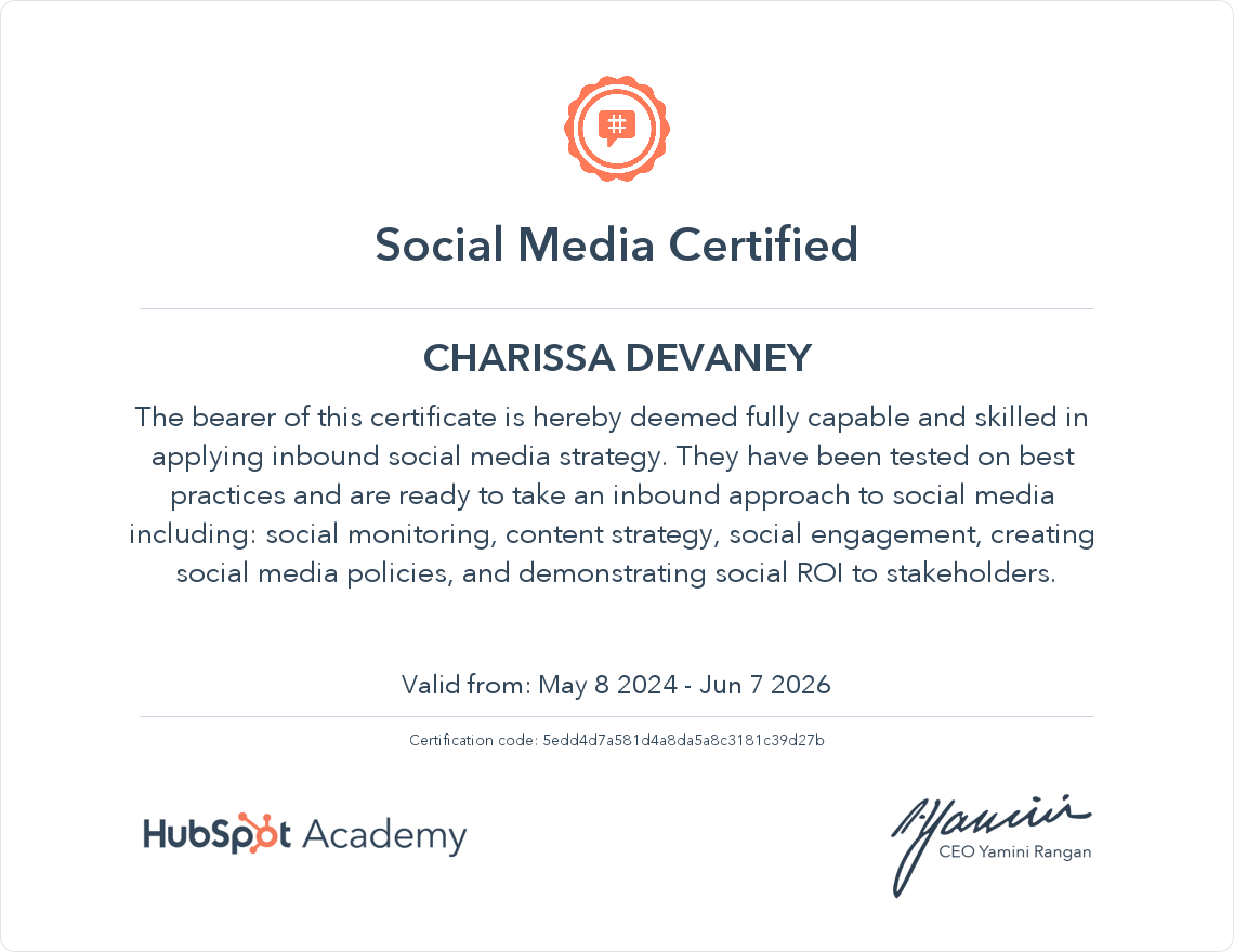 Your certificate