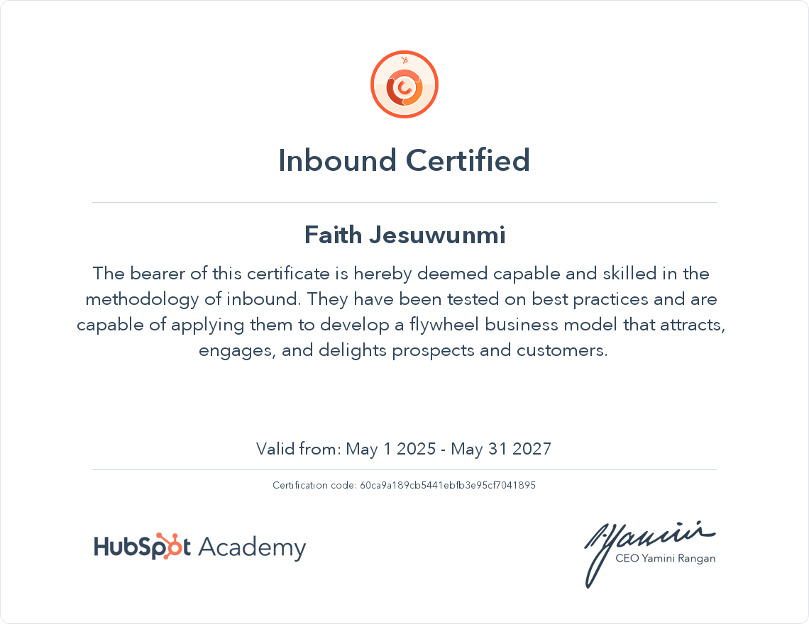 Your certificate