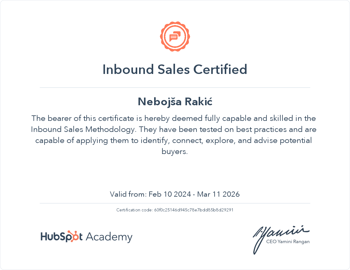 Your certificate