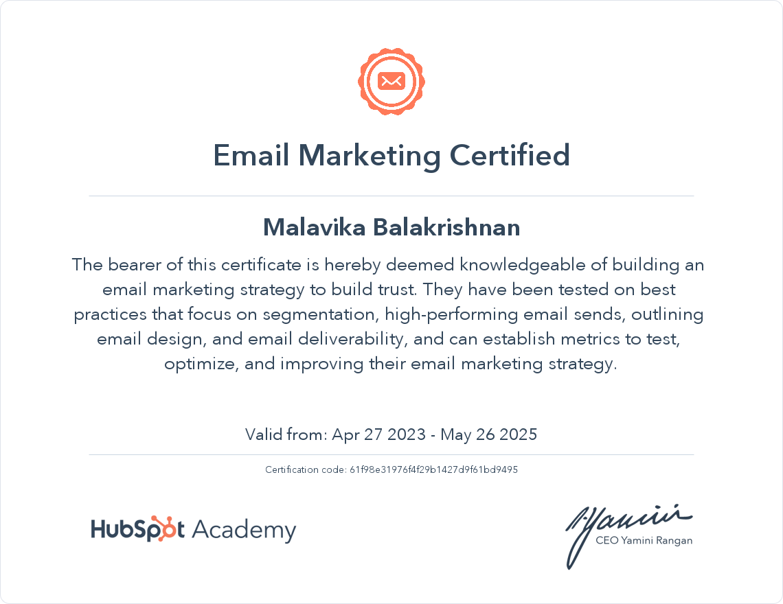 Your certificate