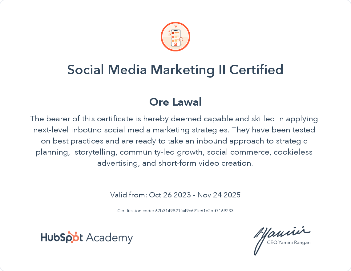Your certificate