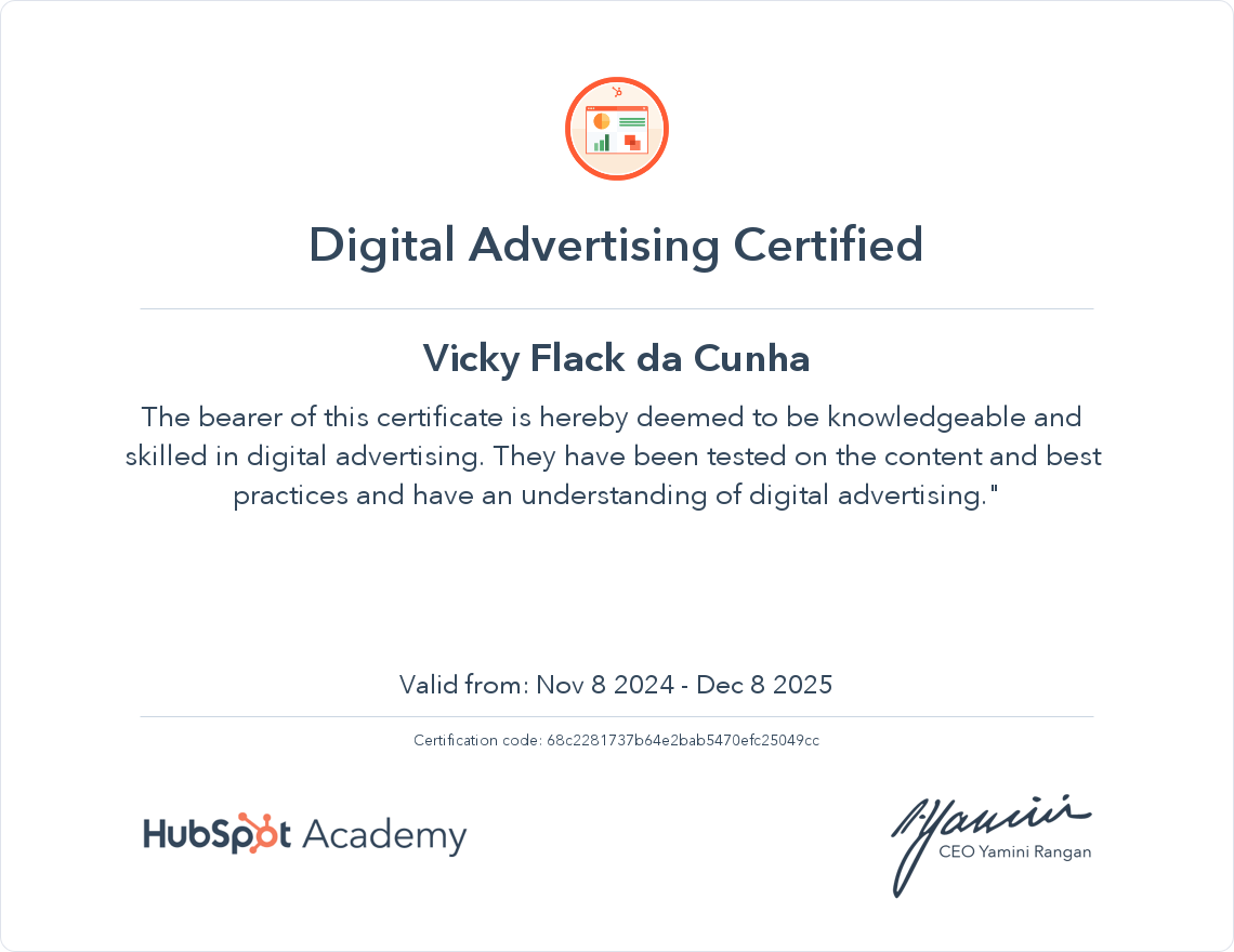 Your certificate