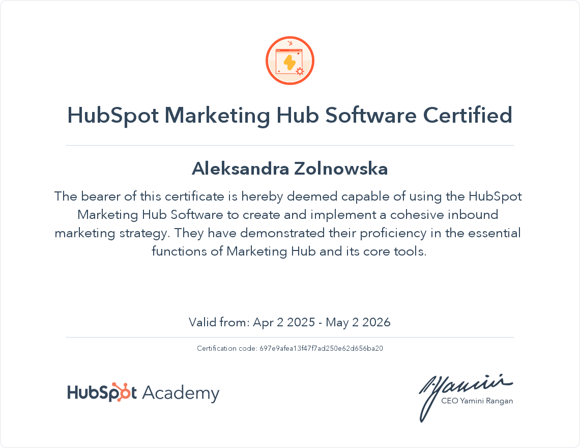 Your certificate