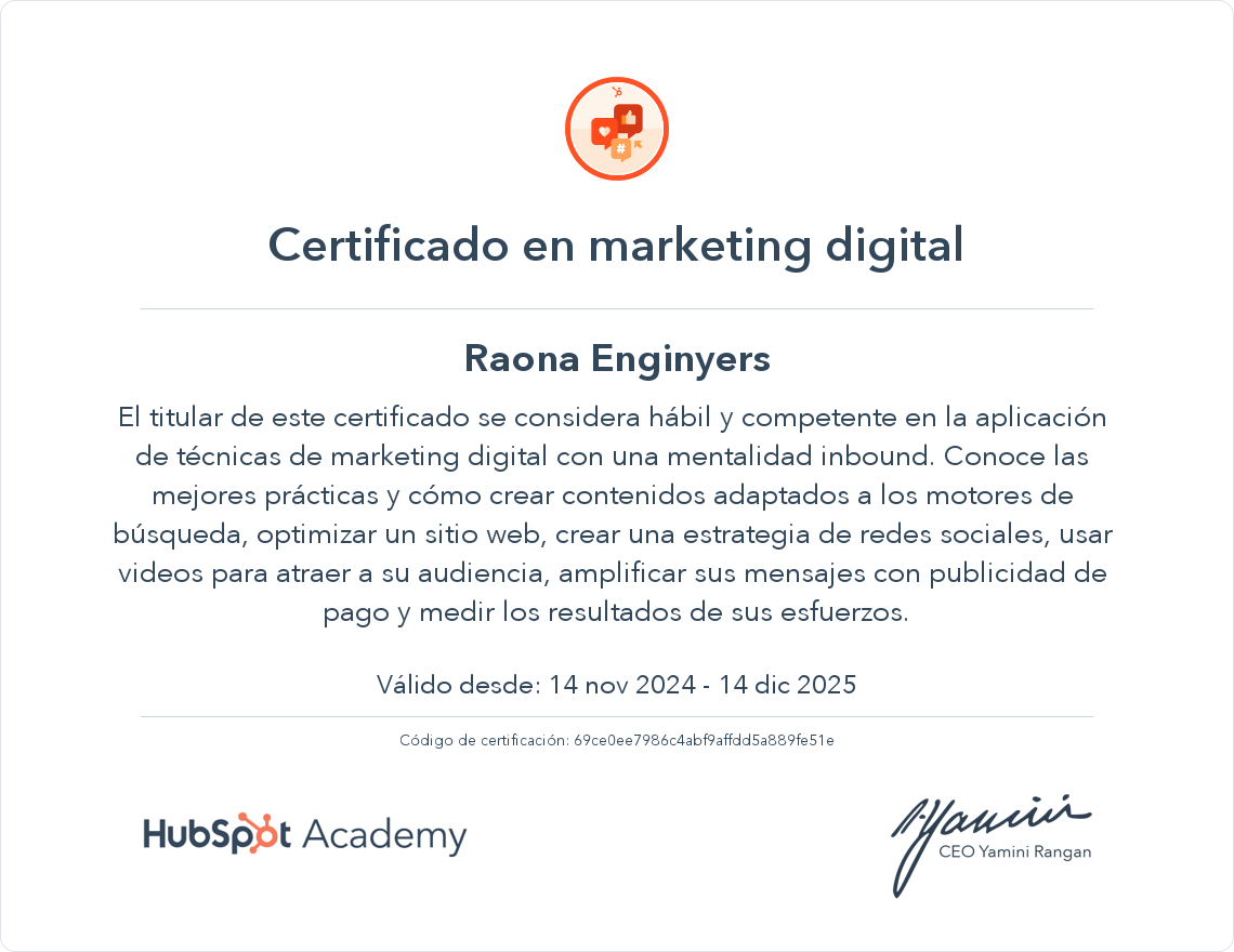 Tu certificado
