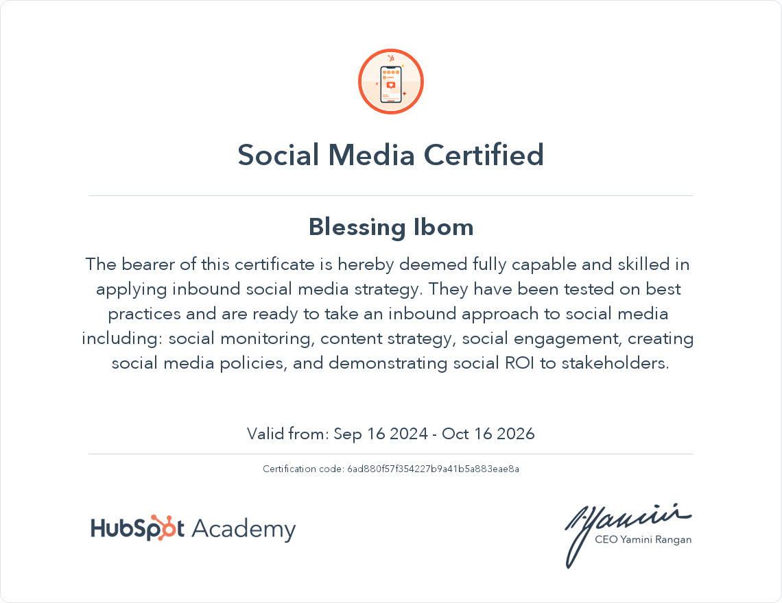 Your certificate