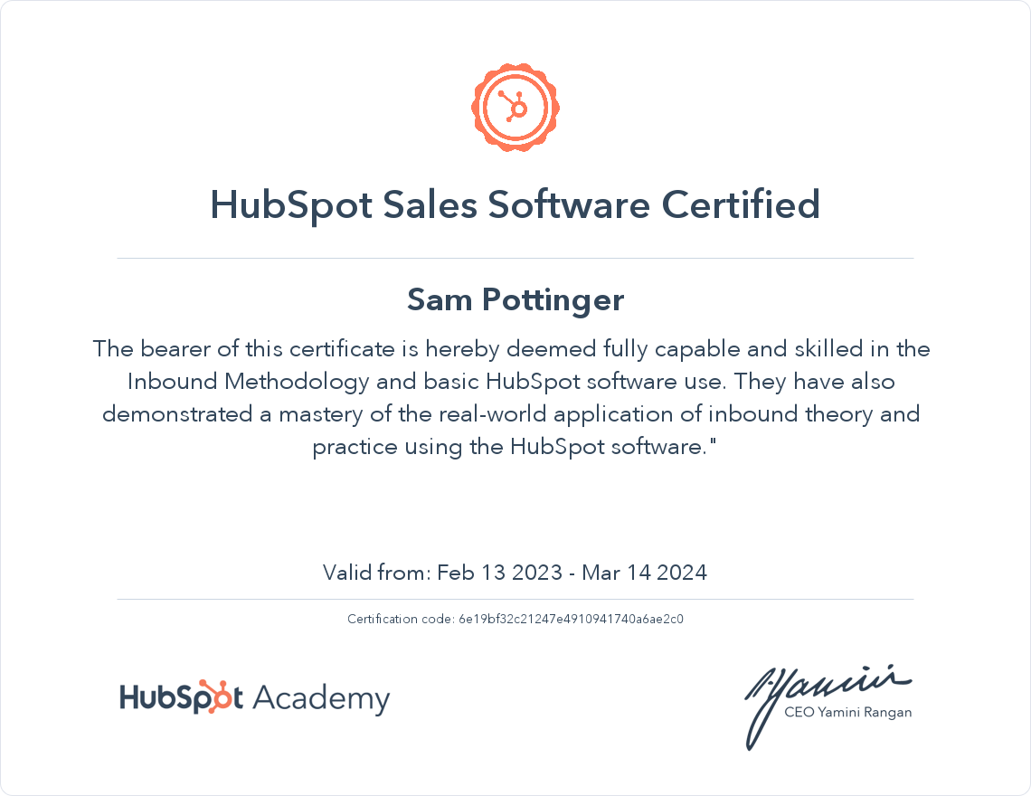 Your certificate
