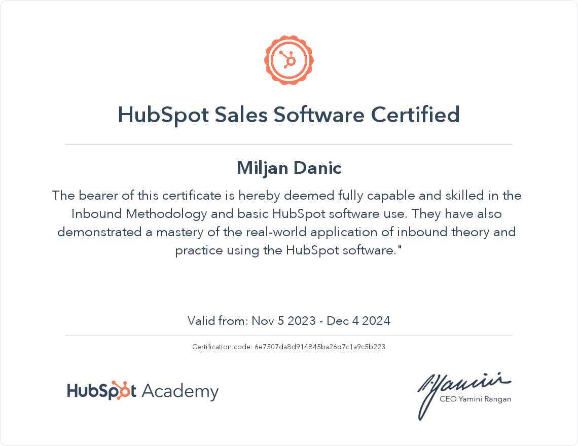 Your certificate