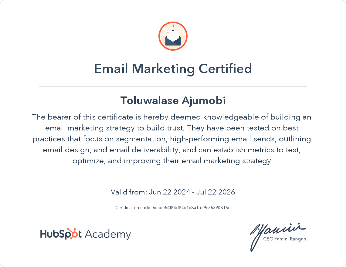 Your certificate
