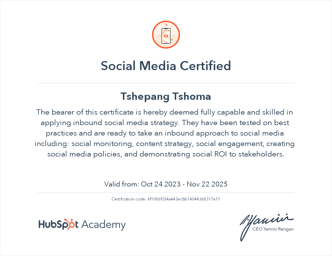 Your certificate