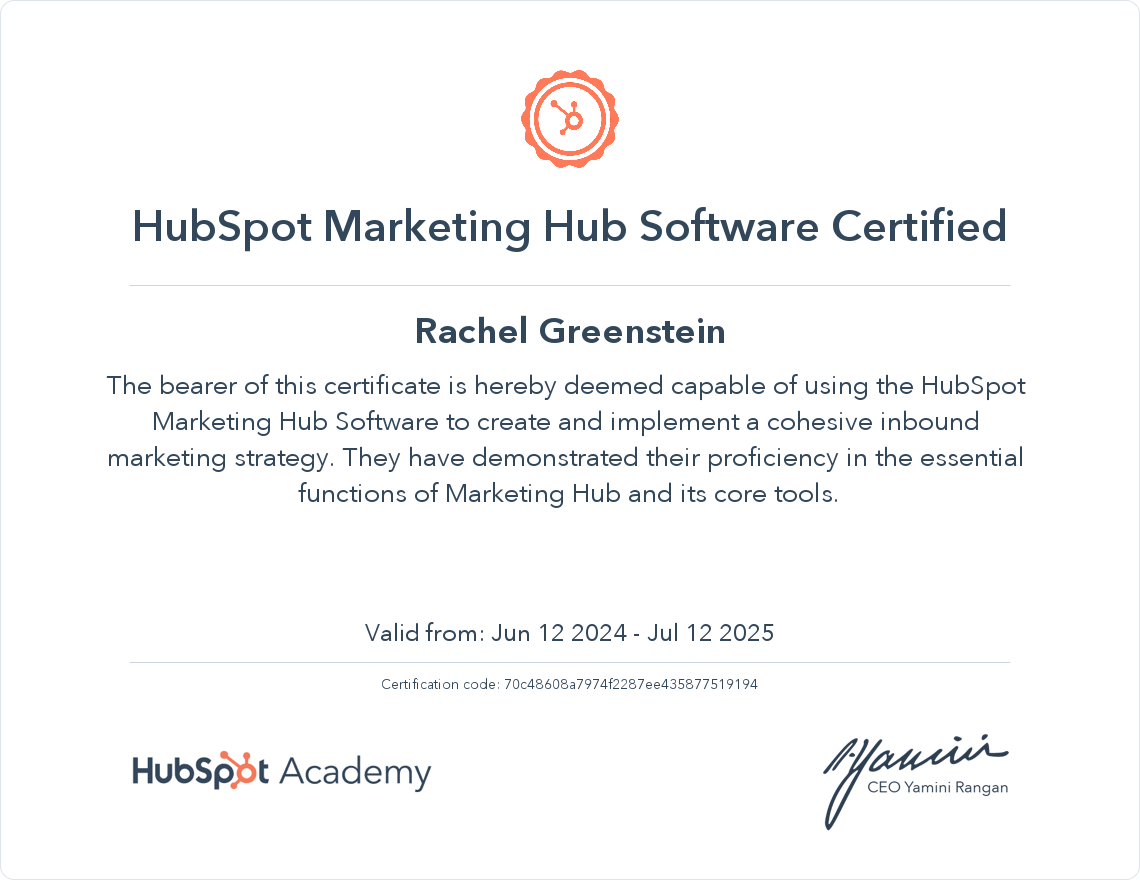 Your certificate