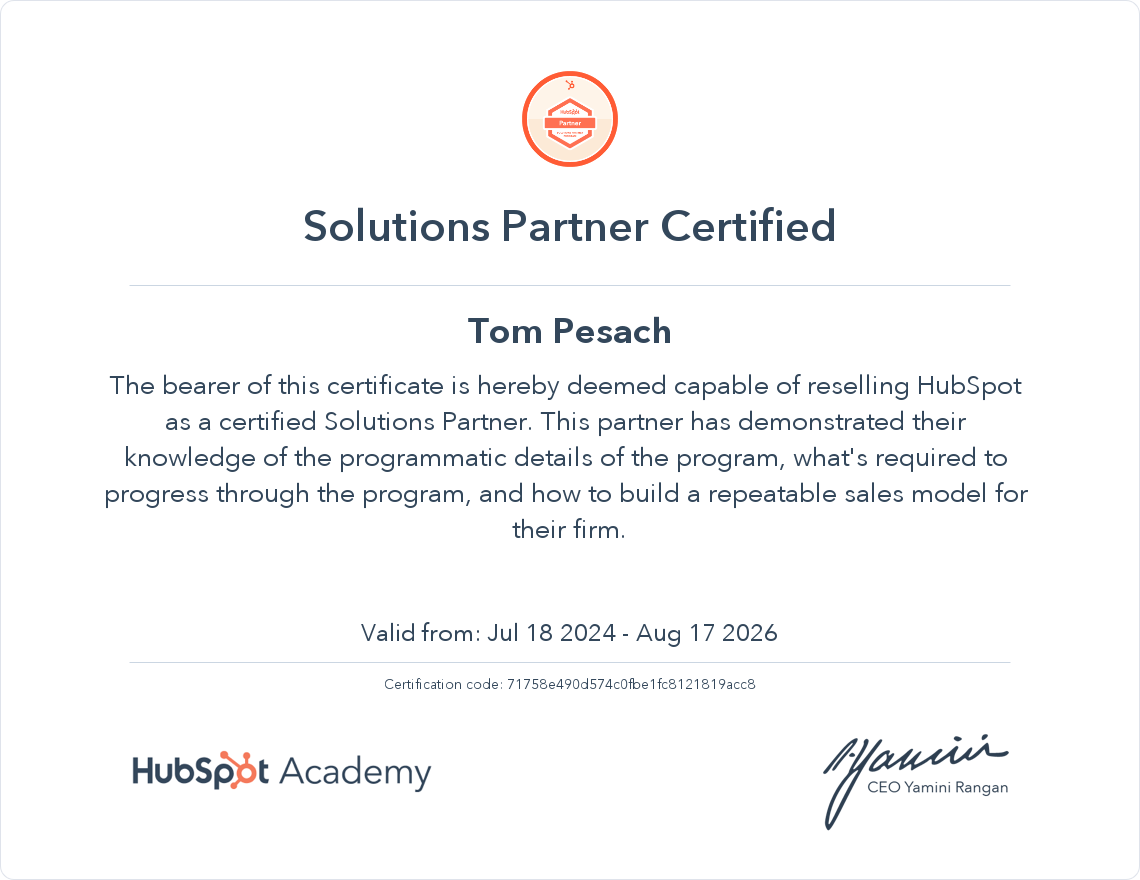 Your certificate