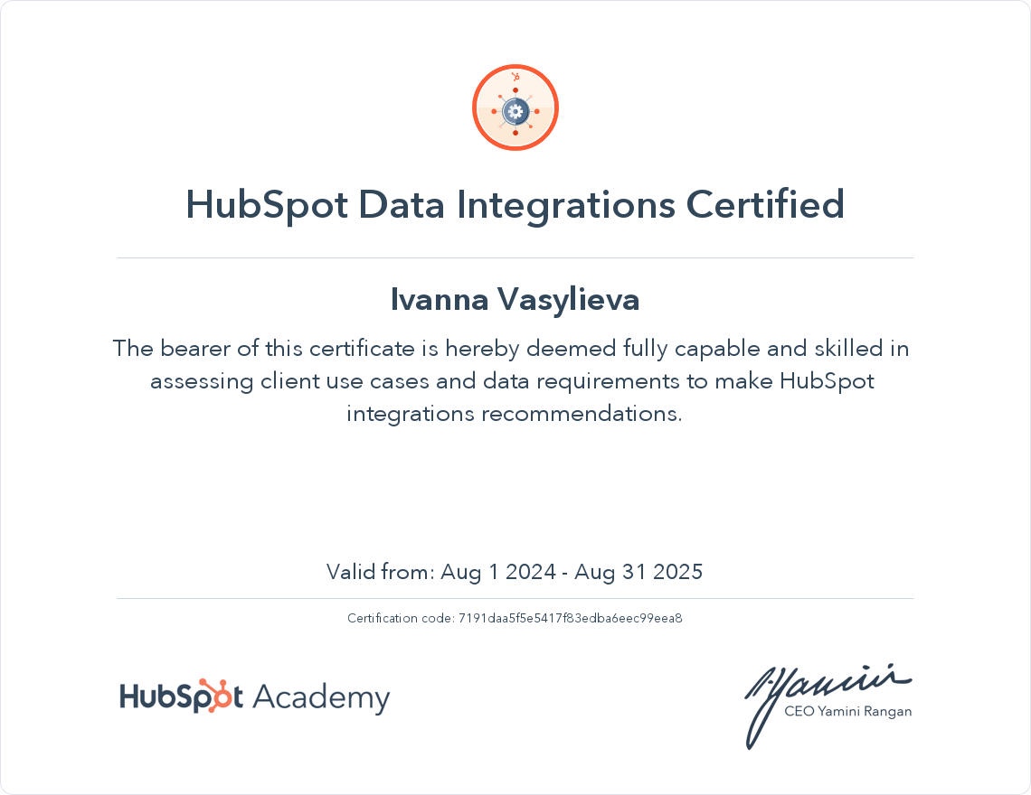 Your certificate