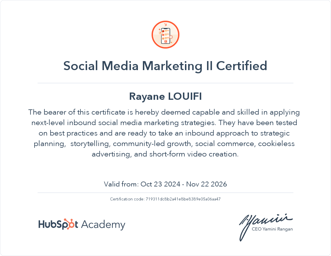 Your certificate