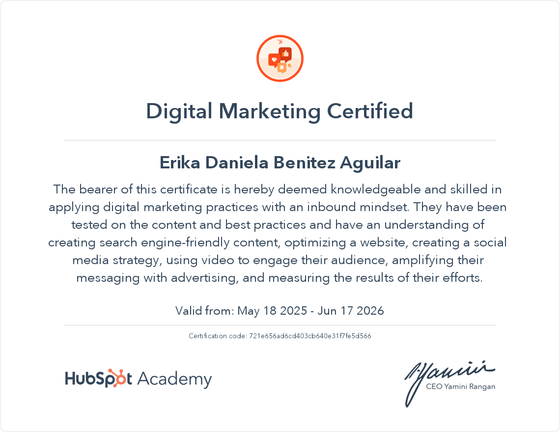 Your certificate