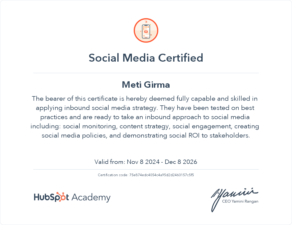 Your certificate