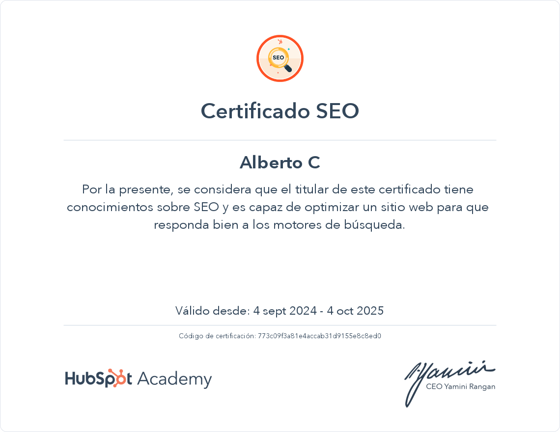 Tu certificado