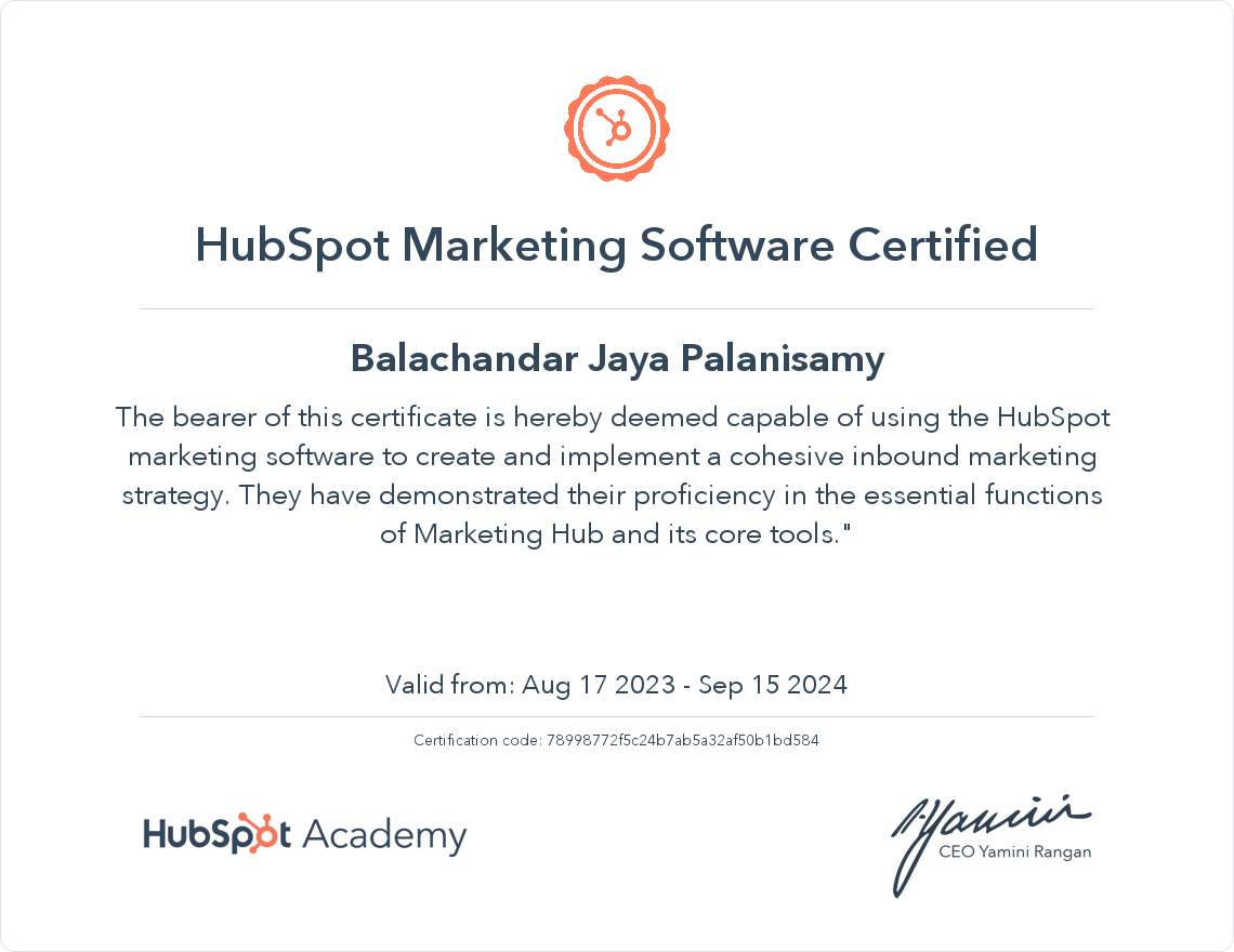 Your certificate