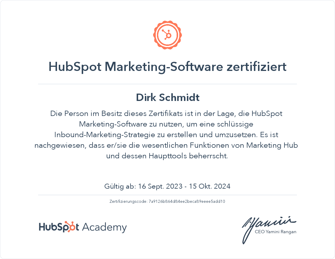 HubSpot Academy HubSpot Marketing Software Certification