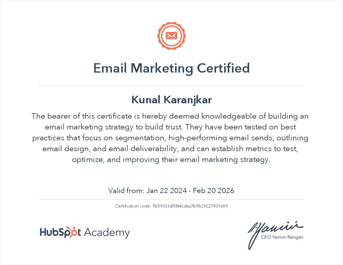 Your certificate