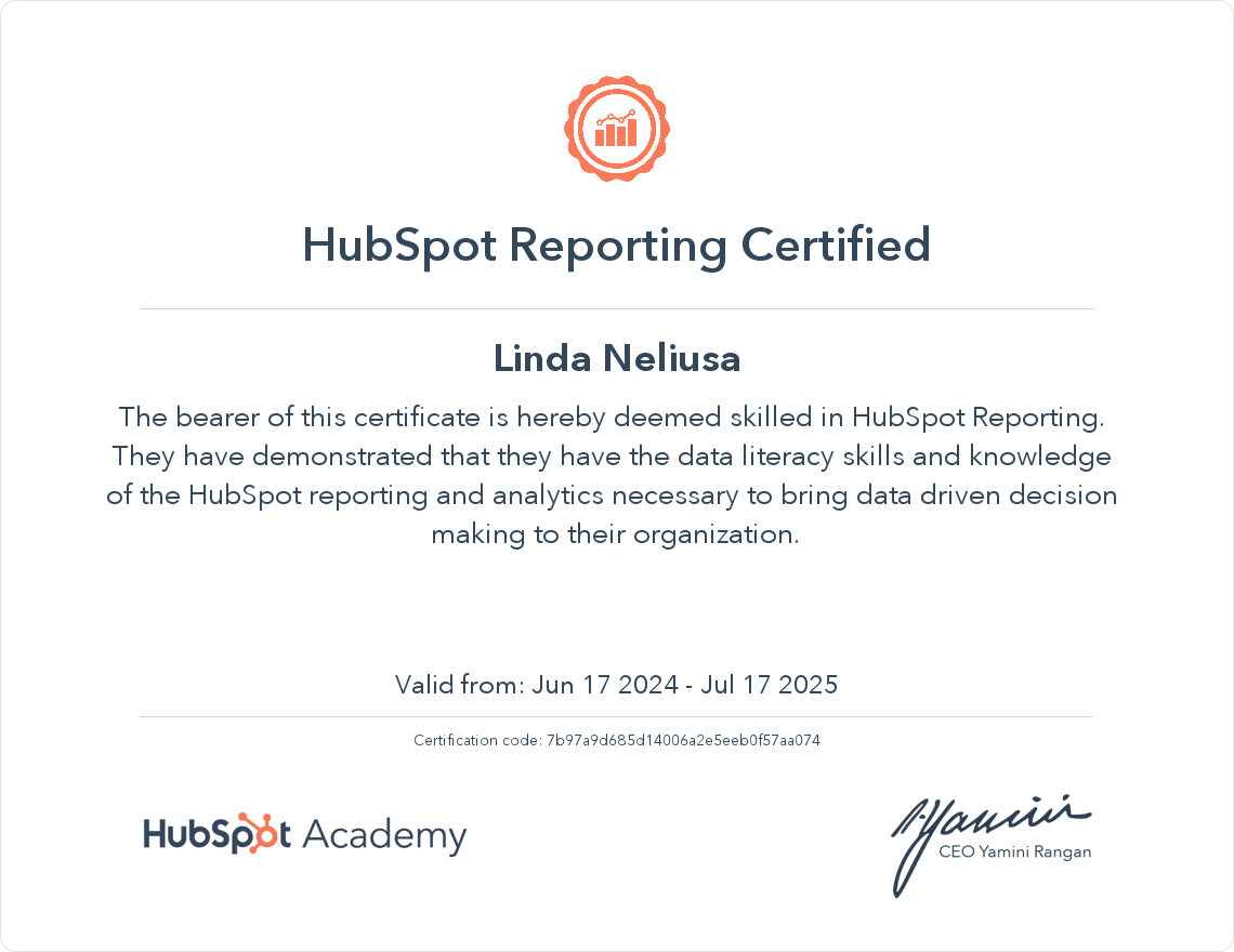 Your certificate