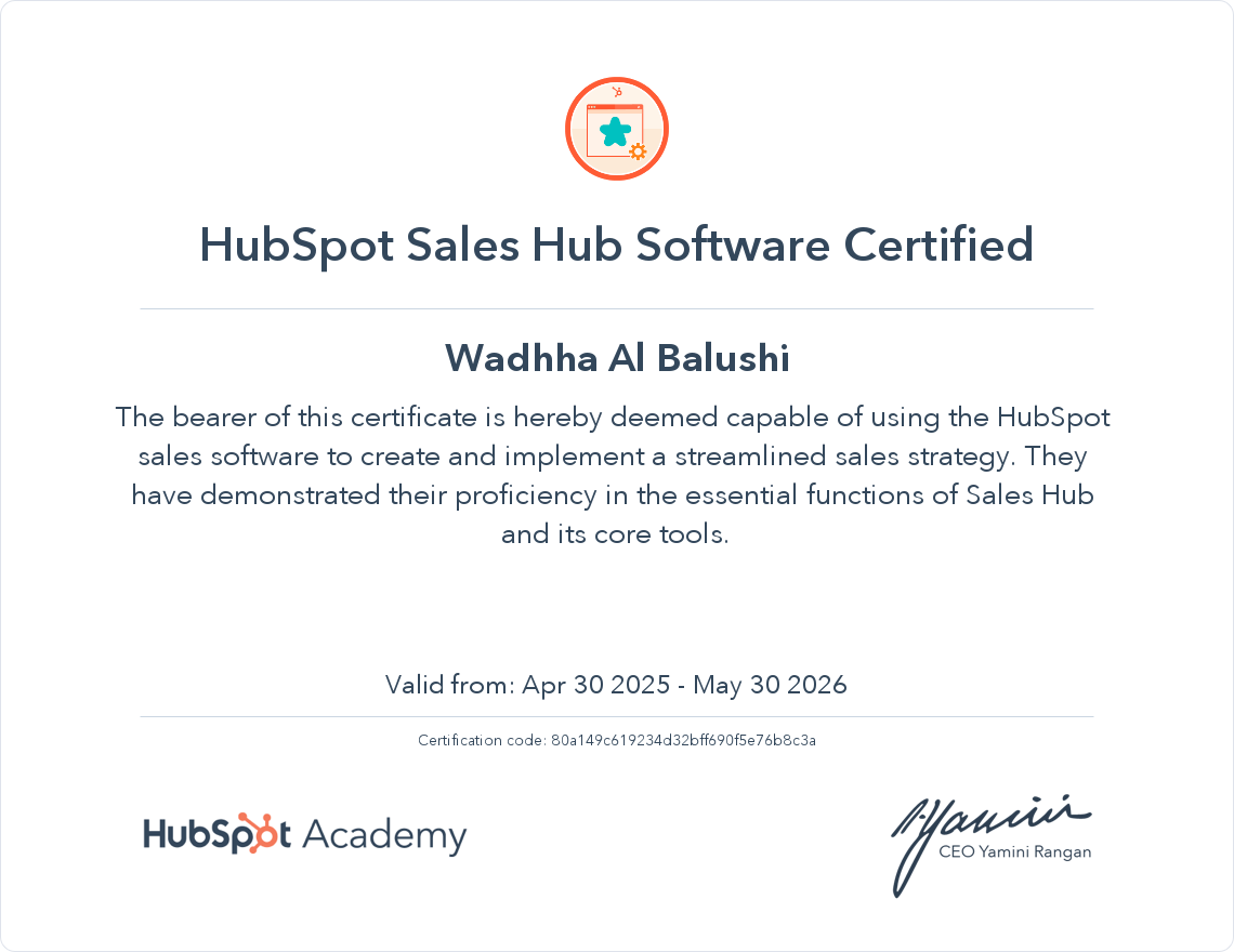 Your certificate