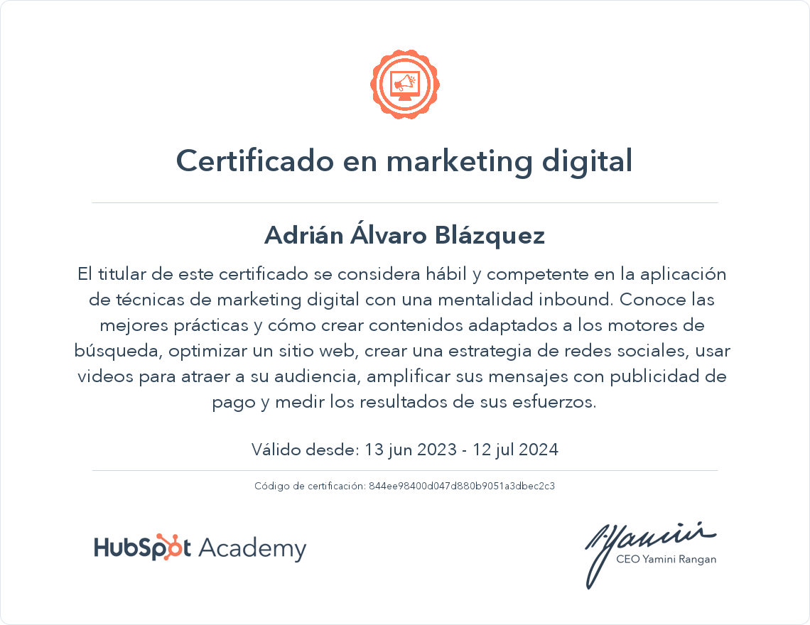 Tu certificado