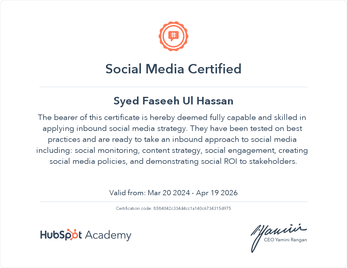 Your certificate