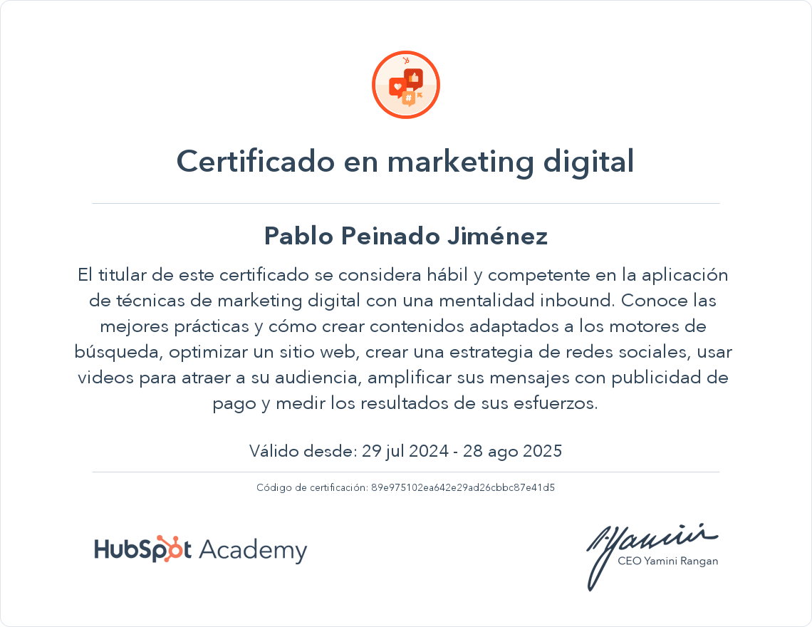 Tu certificado