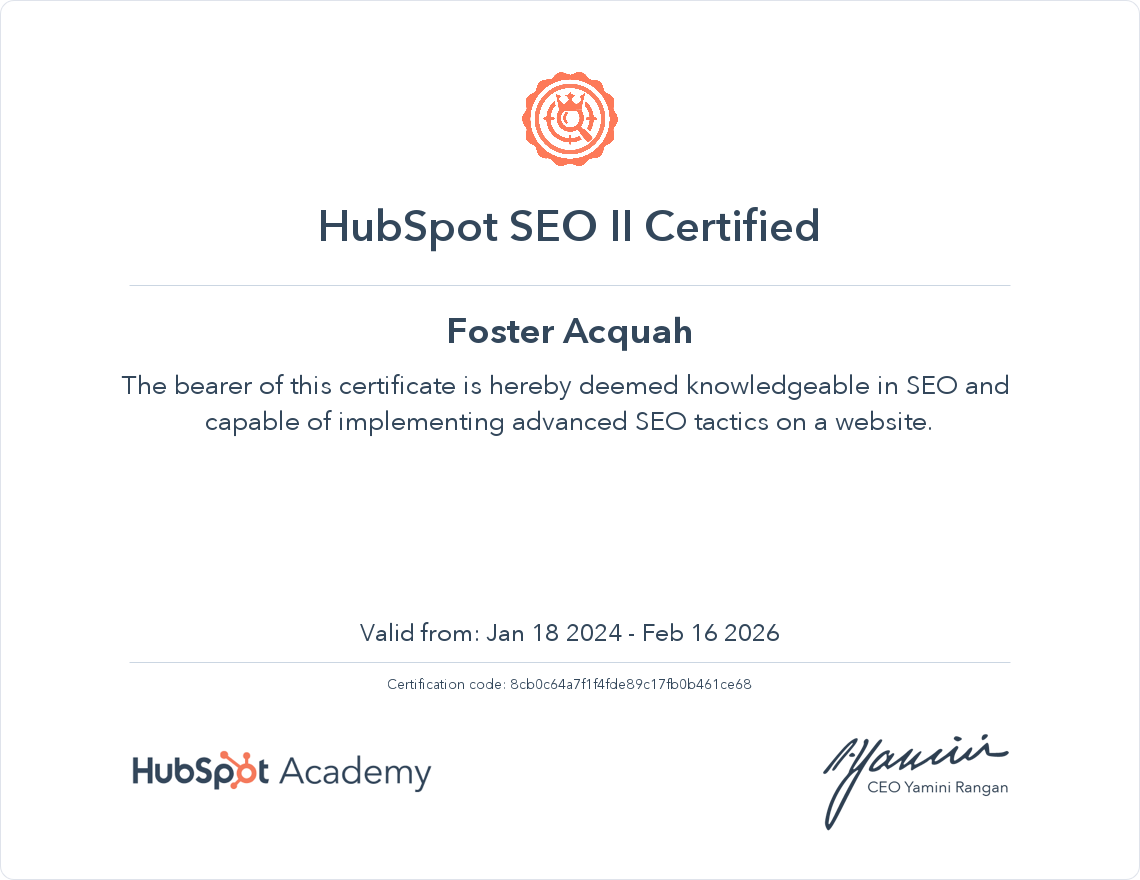 Your certificate