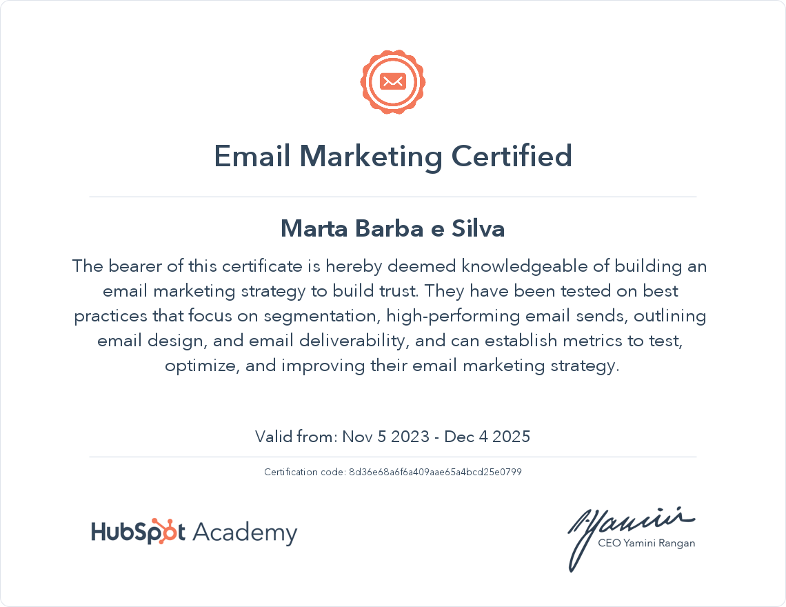 Your certificate