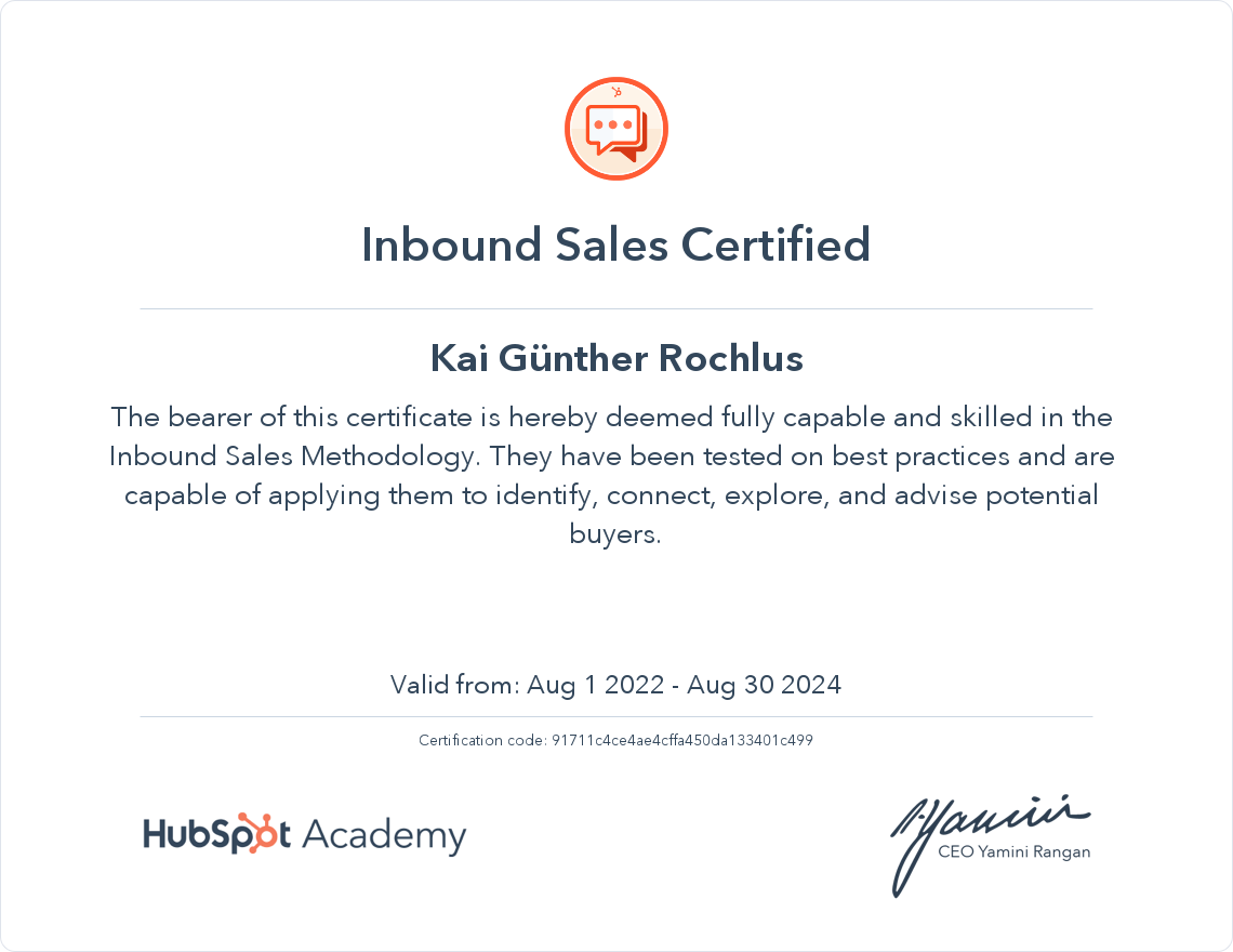 Your certificate
