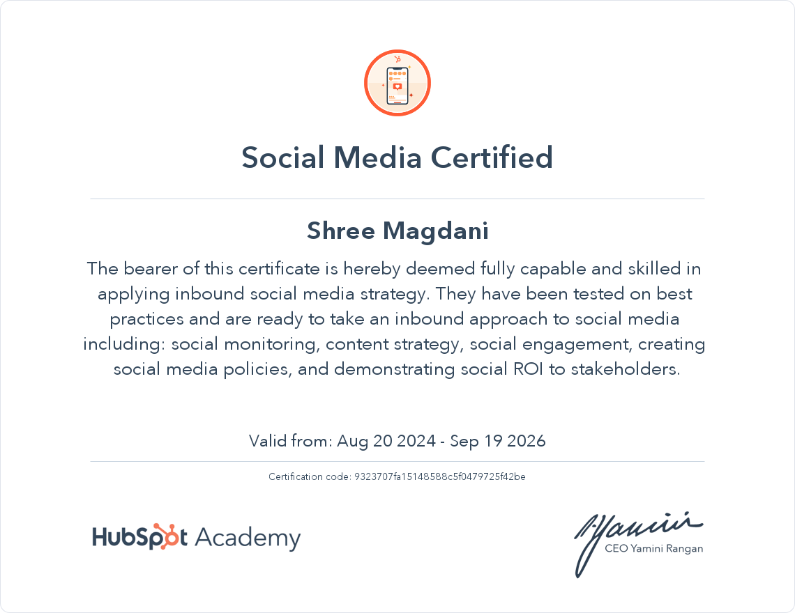 Your certificate