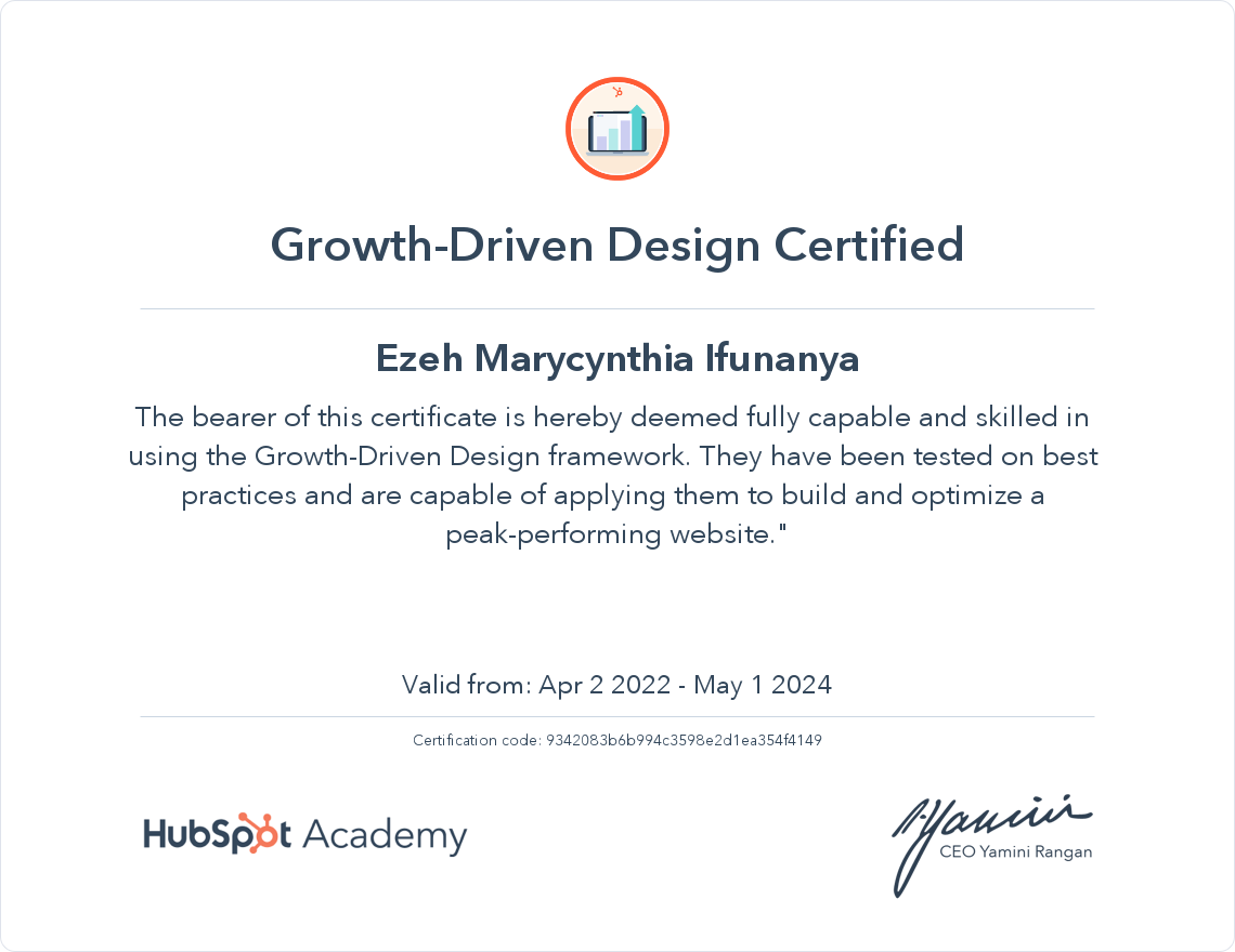 Your certificate