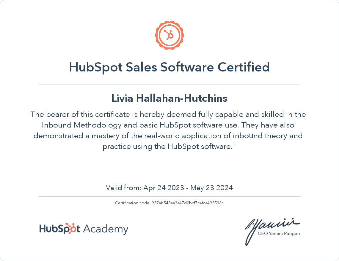 Your certificate
