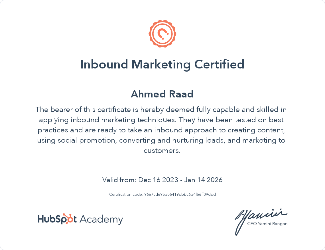 Your certificate