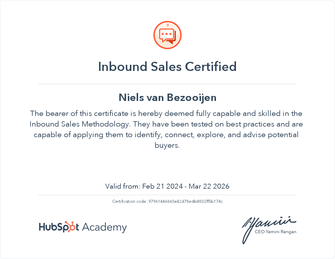 Your certificate