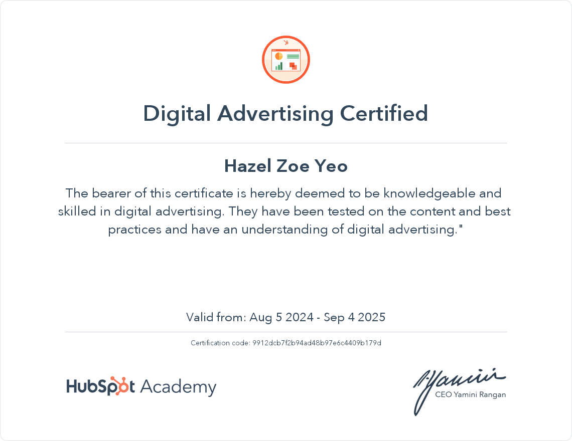 Your certificate