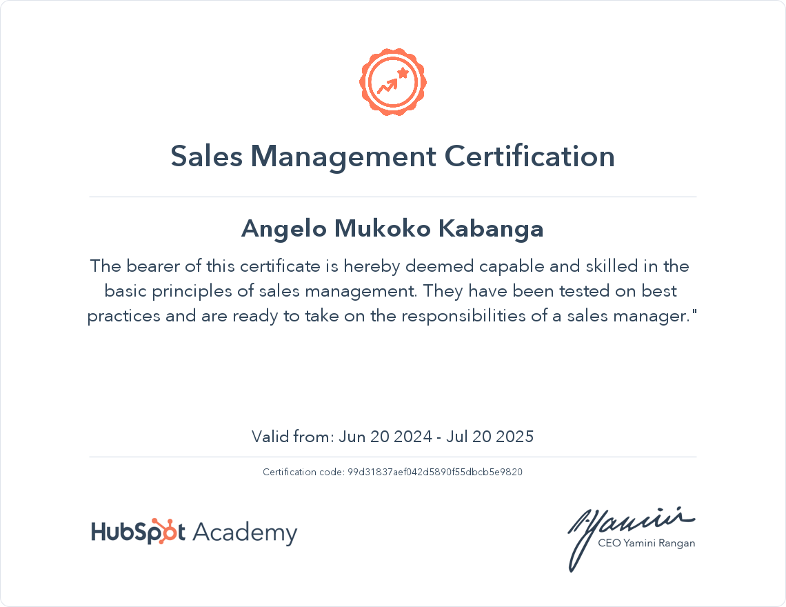 Your certificate