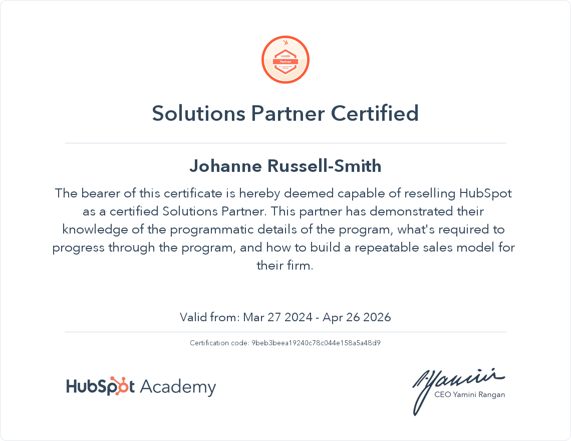 Your certificate