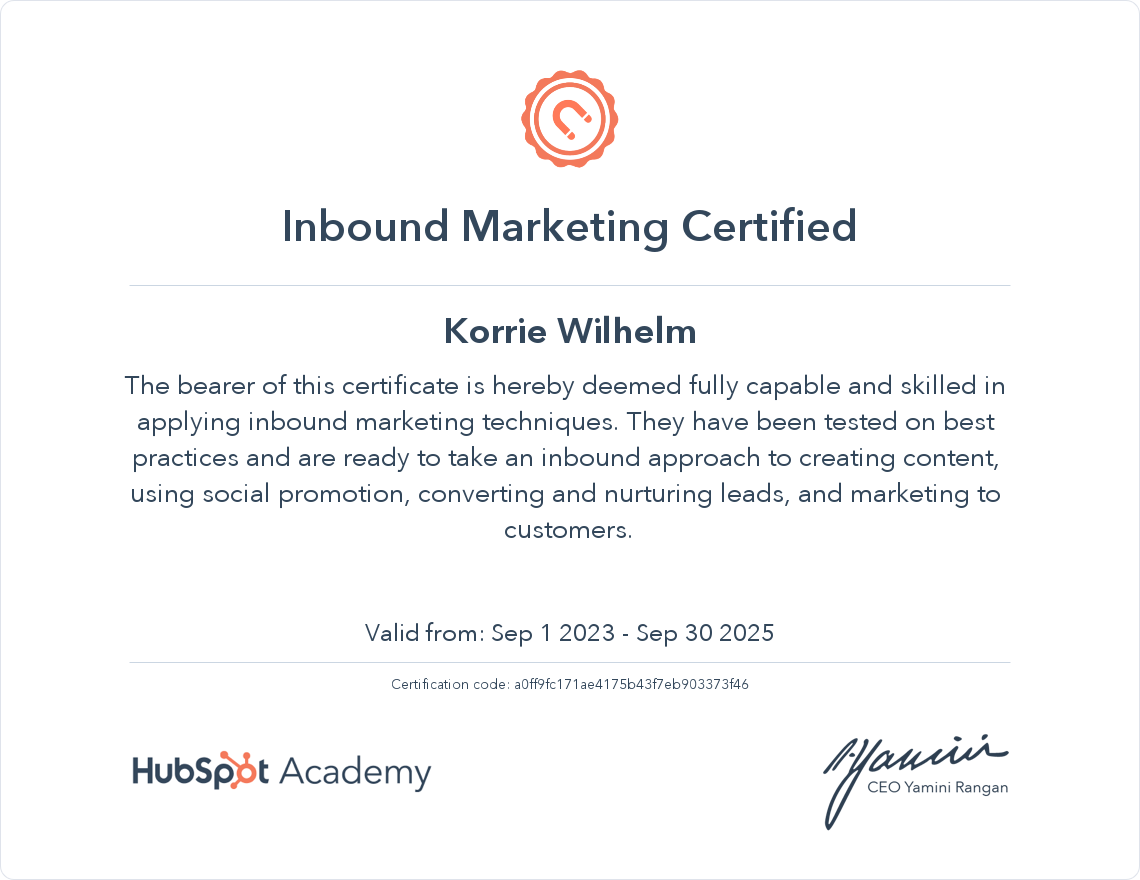Your certificate