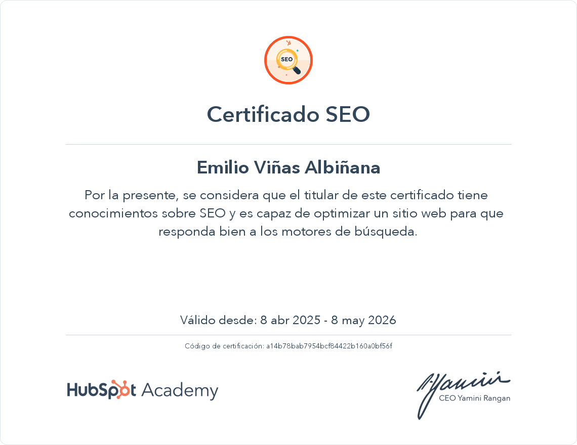 Tu certificado