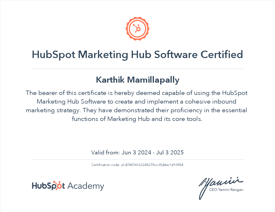 Your certificate
