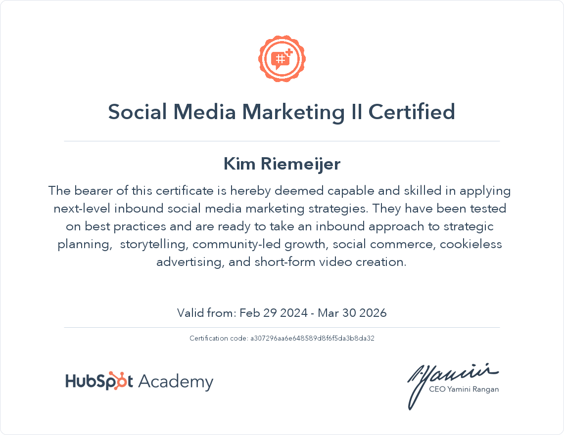 Your certificate