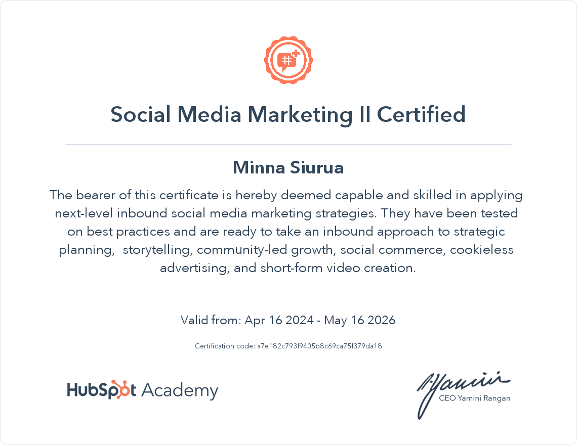 Your certificate