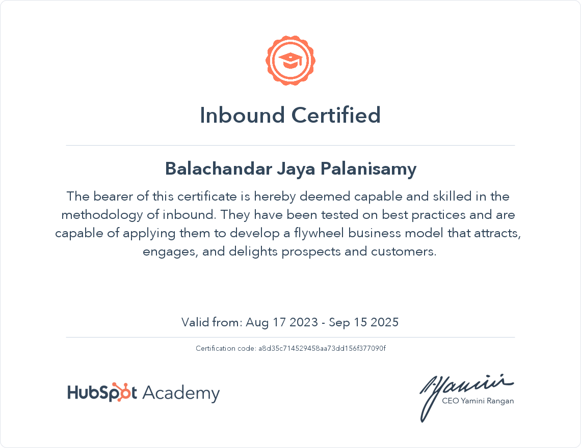 Your certificate