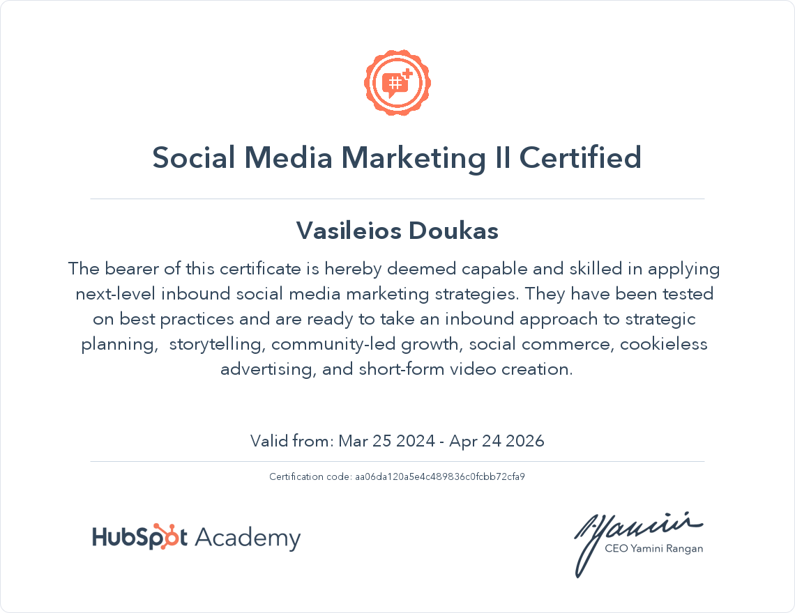 Your certificate