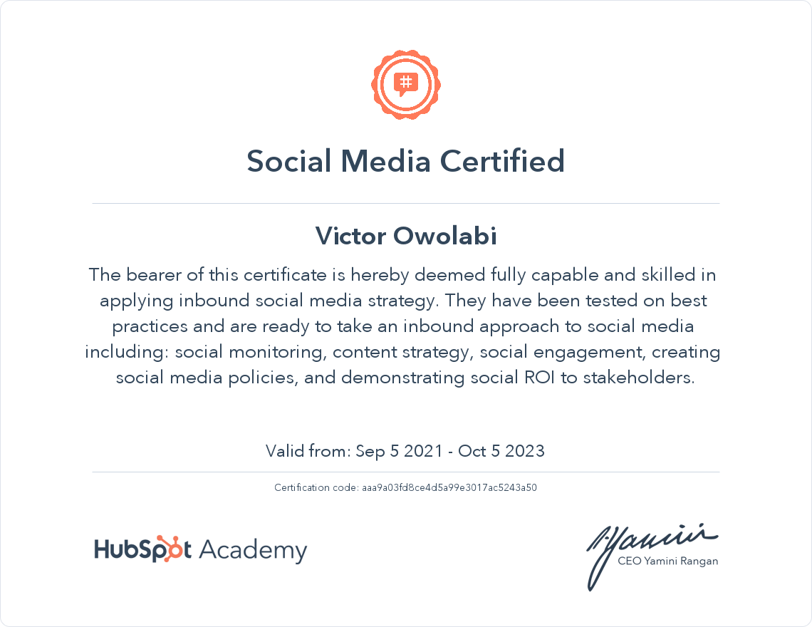 Your certificate