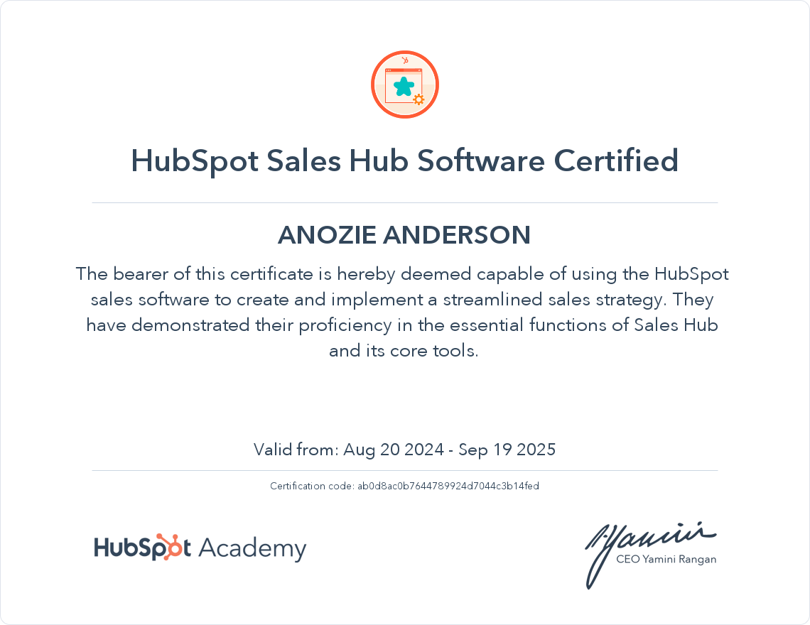 Your certificate