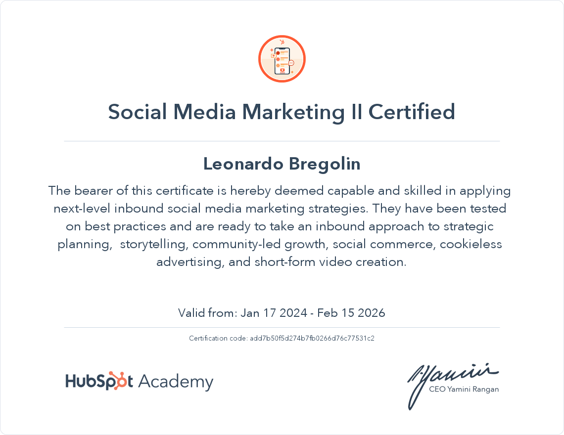Your certificate