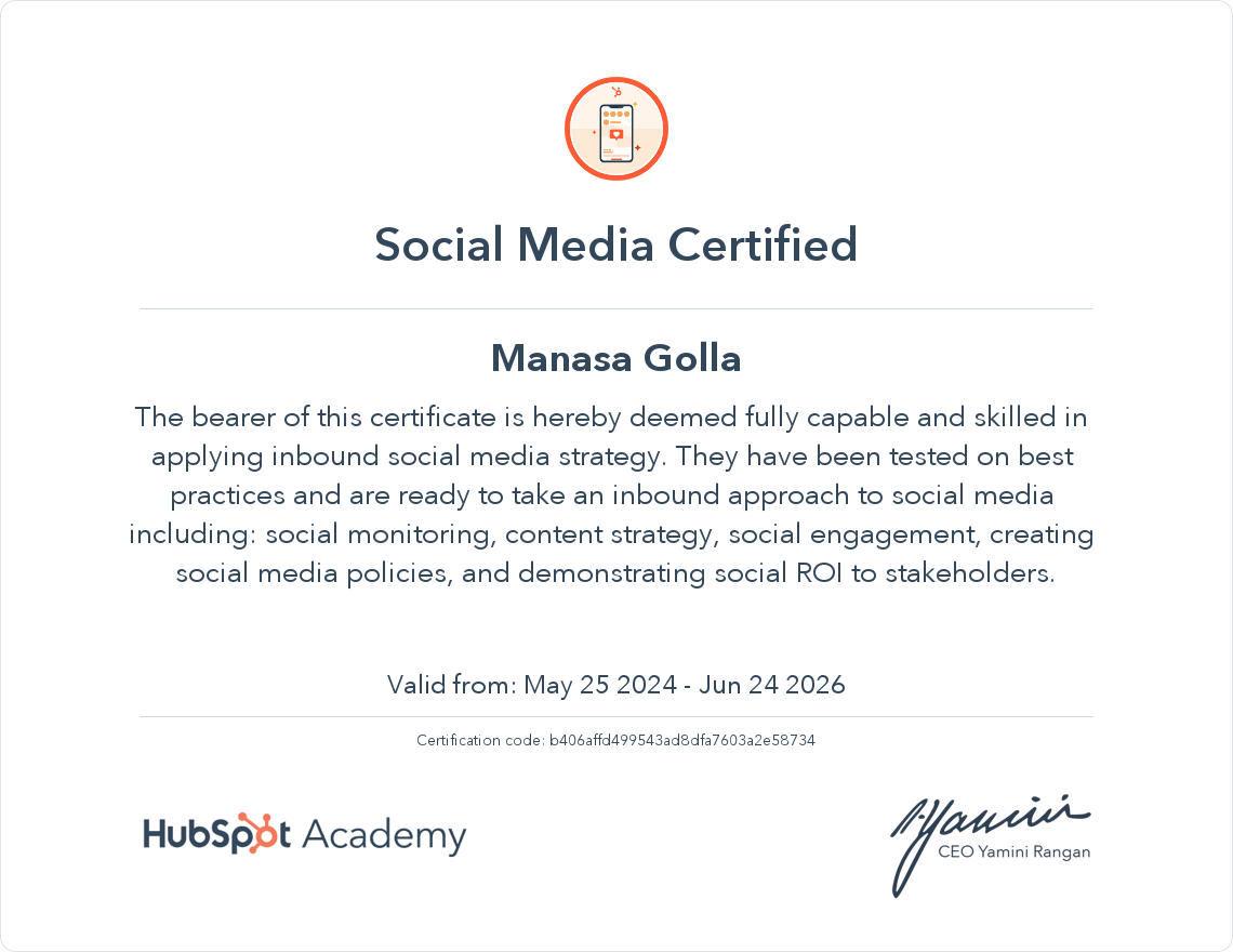 Your certificate